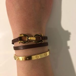 Ferragamo leather wrap bracelet